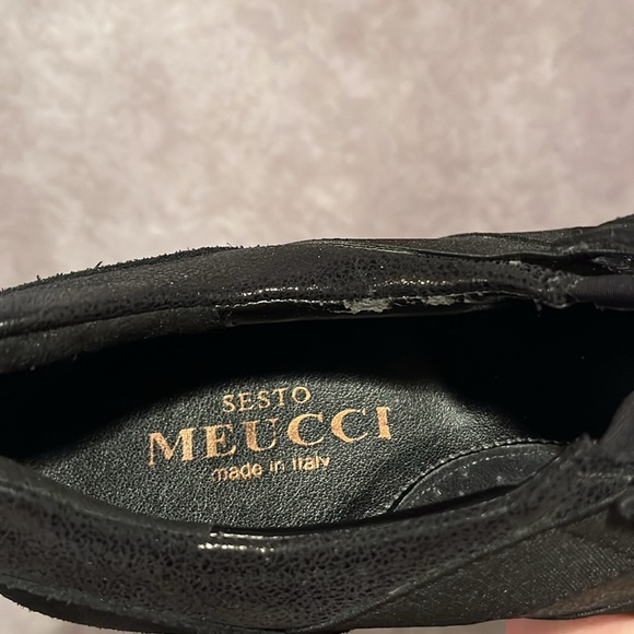 Sesto Meucci Black Metallic Leather Lace-Up Shoes size 9.5 narrow - Picture 7 of 7